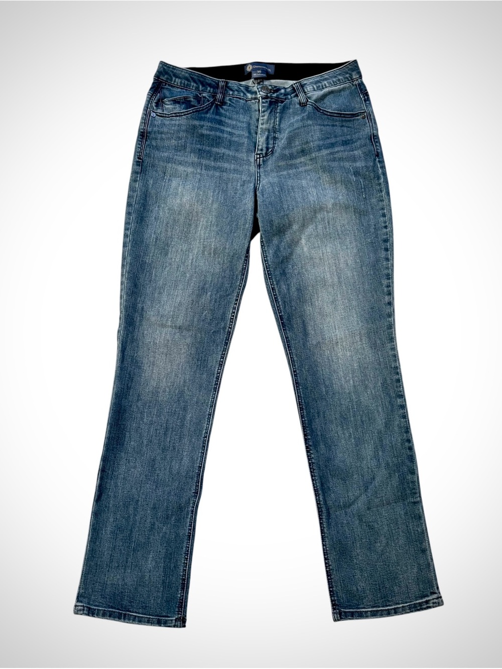 Democracy Absolution Straight Leg Jeans 10 Medium Wash Stretch Coolmax Aesthetic